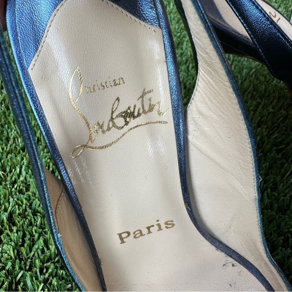 Louboutin metallic blue heels - Picture 4 of 12